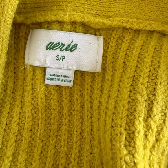 Aerie Vibrant Yellow/Green Oversized Women's Cardigan Size Small - Picture 5 of 6